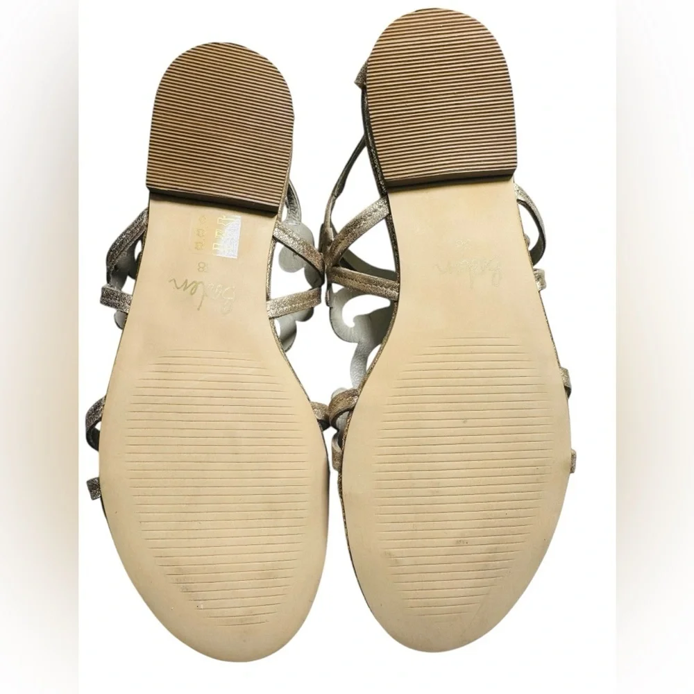 Boden Gold Metallic Leather Filigree Flat Sandals Size 38/ US 7 NEW - Picture 6 of 13
